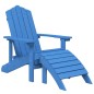 Adirondack-Gartenstuhl mit Fußstütze HDPE Aquablau Adirondack-Gartenstuhl mit Fußstütze HDPE Aquablau