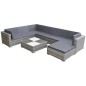 8-tlg. Garten-Lounge-Set mit Kissen Poly Rattan Grau 8-tlg. Garten-Lounge-Set mit Kissen Poly Rattan Grau