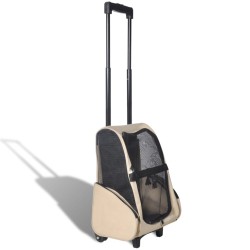 vidaXL Trolley für Haustiere 3-in-1 Faltbar Beige