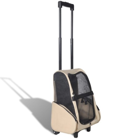 vidaXL Trolley für Haustiere 3-in-1 Faltbar Beige