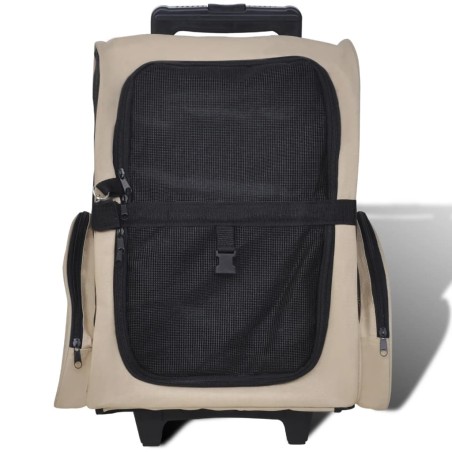 vidaXL Trolley für Haustiere 3-in-1 Faltbar Beige