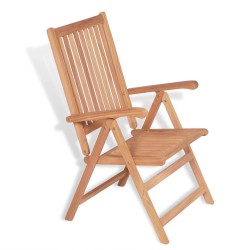 vidaXL Verstellbare Gartenstühle 2 Stk. Massivholz Teak