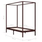 Himmelbett-Gestell Dunkelbraun Massivholz Kiefer 90 x 200 cm Himmelbett-Gestell Dunkelbraun Massivholz Kiefer 90 x 200 cm