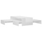 vidaXL Satztisch-Set Hochglanz-Weiß 100x100x26,5 cm vidaXL Satztisch-Set Hochglanz-Weiß 100x100x26,5 cm