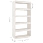 vidaXL Bücherregal/Raumteiler Weiß 80x35x167 cm Massivholz Kiefer vidaXL Bücherregal/Raumteiler Weiß 80x35x167 cm Massivholz Kiefer