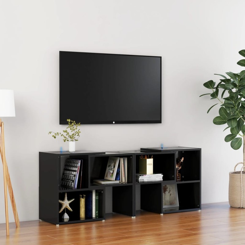 TV-Schrank Hochglanz-Schwarz 104x30x52cm Holzwerkstoff TV-Schrank Hochglanz-Schwarz 104x30x52cm Holzwerkstoff