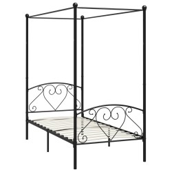 Himmelbett-Gestell Schwarz Metall 90 x 200 cm