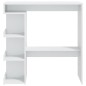 Bartisch mit Regal Hochglanz-Weiß 100x50x101,5 cm Bartisch mit Regal Hochglanz-Weiß 100x50x101,5 cm
