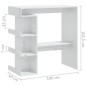 Bartisch mit Regal Hochglanz-Weiß 100x50x101,5 cm Bartisch mit Regal Hochglanz-Weiß 100x50x101,5 cm