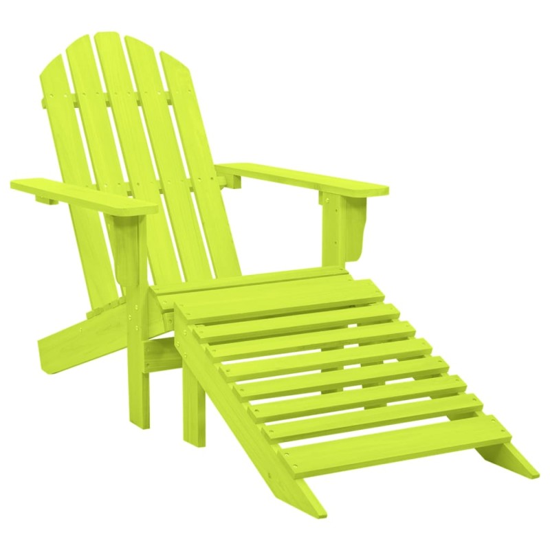 vidaXL Adirondack-Gartenstuhl mit Fußteil Massivholz Tanne Grün vidaXL Adirondack-Gartenstuhl mit Fußteil Massivholz Tanne Grün