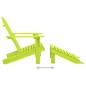 vidaXL Adirondack-Gartenstuhl mit Fußteil Massivholz Tanne Grün vidaXL Adirondack-Gartenstuhl mit Fußteil Massivholz Tanne Grün