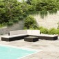 8-tlg. Garten-Lounge-Set mit Auflagen Poly Rattan Schwarz 8-tlg. Garten-Lounge-Set mit Auflagen Poly Rattan Schwarz