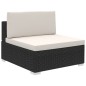 8-tlg. Garten-Lounge-Set mit Auflagen Poly Rattan Schwarz 8-tlg. Garten-Lounge-Set mit Auflagen Poly Rattan Schwarz