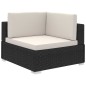 8-tlg. Garten-Lounge-Set mit Auflagen Poly Rattan Schwarz 8-tlg. Garten-Lounge-Set mit Auflagen Poly Rattan Schwarz