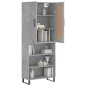 Highboard Betongrau 69,5x34x180 cm Holzwerkstoff Highboard Betongrau 69,5x34x180 cm Holzwerkstoff