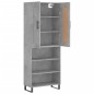 Highboard Betongrau 69,5x34x180 cm Holzwerkstoff Highboard Betongrau 69,5x34x180 cm Holzwerkstoff