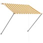 Einziehbare Markise mit LED 150×150 cm Gelb und Weiß Einziehbare Markise mit LED 150×150 cm Gelb und Weiß