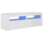 TV-Schrank mit LED-Leuchten Hochglanz-Weiß 120x35x40 cm TV-Schrank mit LED-Leuchten Hochglanz-Weiß 120x35x40 cm