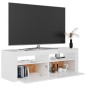 TV-Schrank mit LED-Leuchten Hochglanz-Weiß 120x35x40 cm TV-Schrank mit LED-Leuchten Hochglanz-Weiß 120x35x40 cm