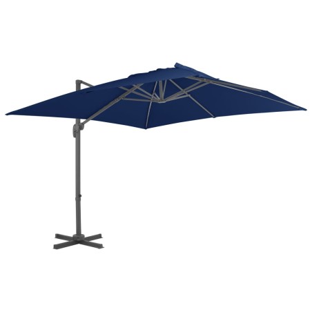Ampelschirm mit Aluminium-Mast 3 x 3 m Azurblau