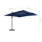 Ampelschirm mit Aluminium-Mast 3 x 3 m Azurblau Ampelschirm mit Aluminium-Mast 3 x 3 m Azurblau