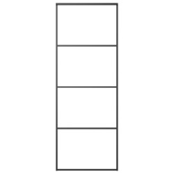 Schiebetür Aluminium und ESG Glas 76x205 cm Schwarz