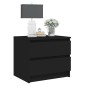 Nachttisch Schwarz 50x39x43,5 cm Holzwerkstoff Nachttisch Schwarz 50x39x43,5 cm Holzwerkstoff