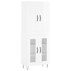 Highboard Hochglanz-Weiß 69,5x34x180 cm Holzwerkstoff