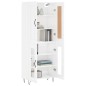 Highboard Hochglanz-Weiß 69,5x34x180 cm Holzwerkstoff Highboard Hochglanz-Weiß 69,5x34x180 cm Holzwerkstoff