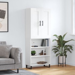 Highboard Hochglanz-Weiß 69,5x34x180 cm Holzwerkstoff