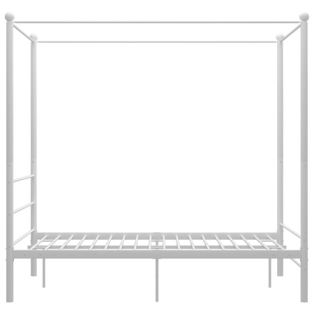 vidaXL Himmelbett Weiß Metall 140x200 cm 