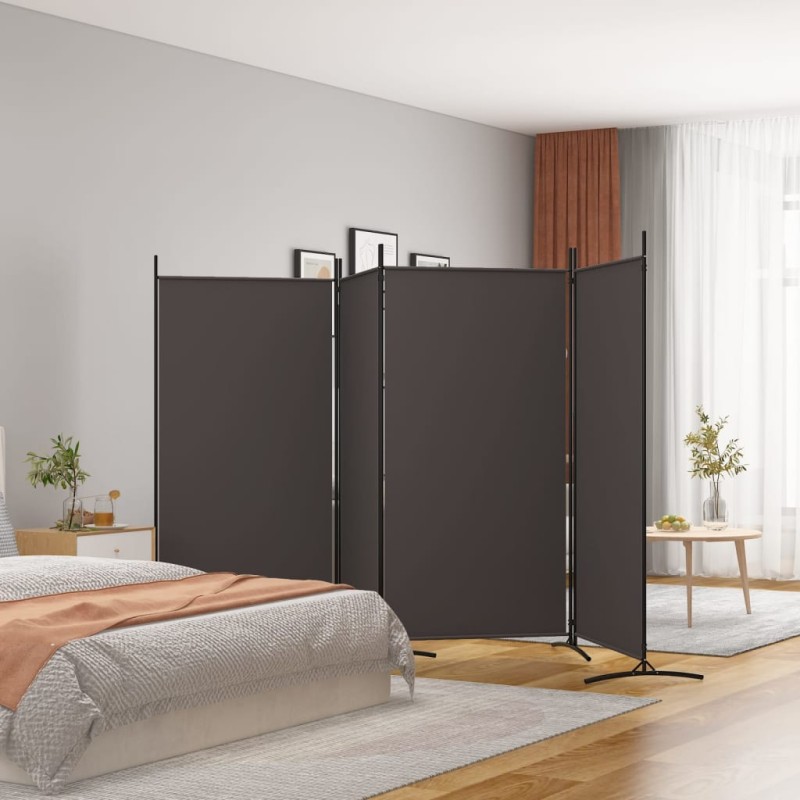 4-tlg. Paravent Braun 346x180 cm Stoff 4-tlg. Paravent Braun 346x180 cm Stoff