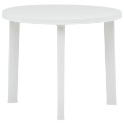 vidaXL Gartentisch Weiß 89 cm Kunststoff