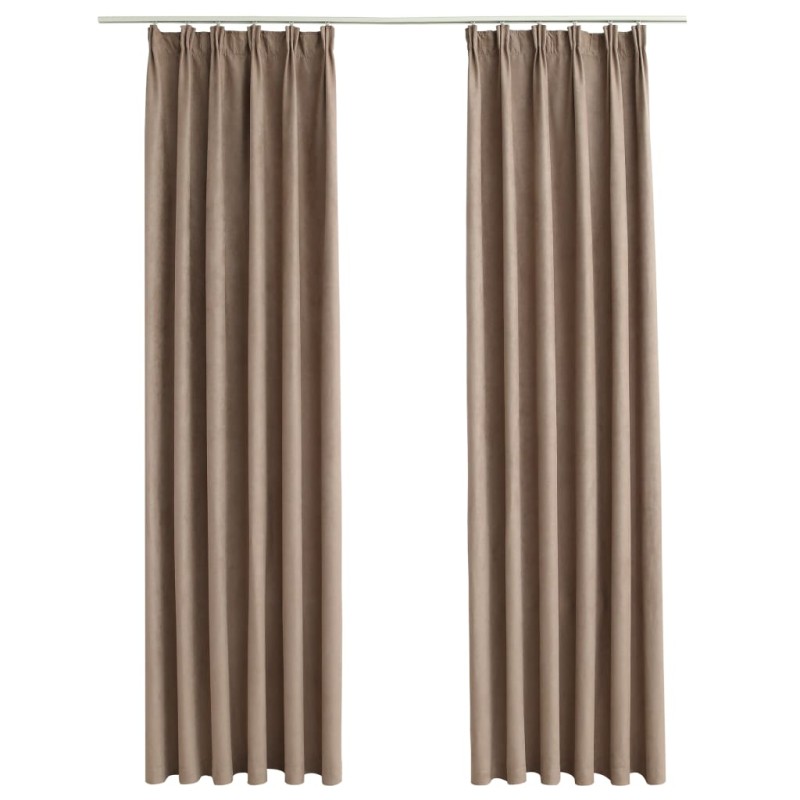 Verdunkelungsvorhänge mit Haken 2 Stk. Taupe 140x245 cm Verdunkelungsvorhänge mit Haken 2 Stk. Taupe 140x245 cm