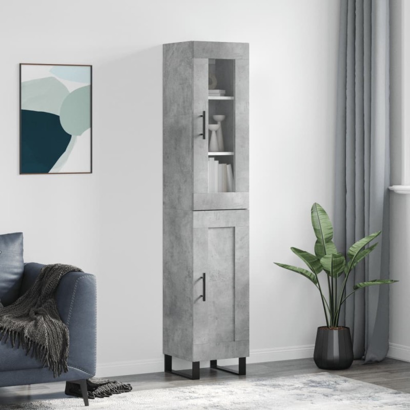 Highboard Betongrau 34,5x34x180 cm Holzwerkstoff Highboard Betongrau 34,5x34x180 cm Holzwerkstoff