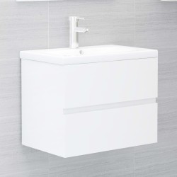Waschbeckenunterschrank Hochglanz-Weiß 60x38,5x45 cm