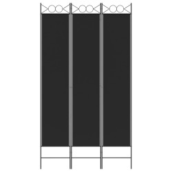 3-tlg. Paravent Schwarz 120x220 cm Stoff