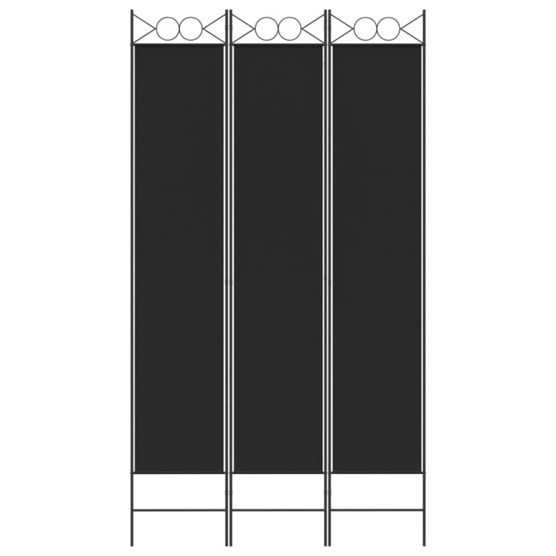 3-tlg. Paravent Schwarz 120x220 cm Stoff 3-tlg. Paravent Schwarz 120x220 cm Stoff