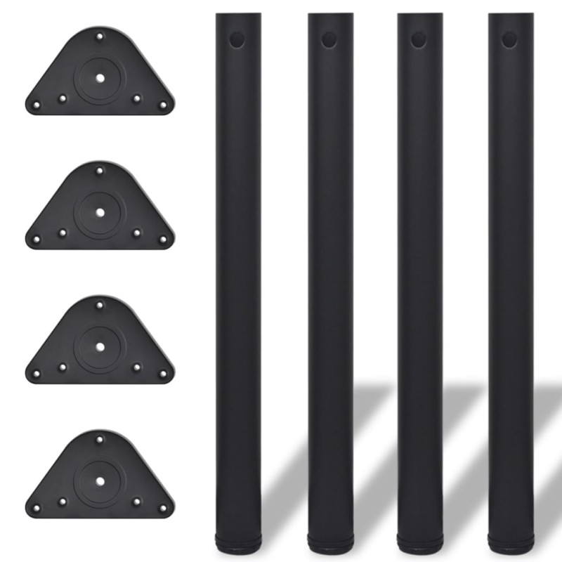4x höhenverstellbares Tischbein Schwarz 710 mm 4x höhenverstellbares Tischbein Schwarz 710 mm