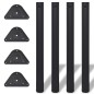 4x höhenverstellbares Tischbein Schwarz 710 mm 4x höhenverstellbares Tischbein Schwarz 710 mm