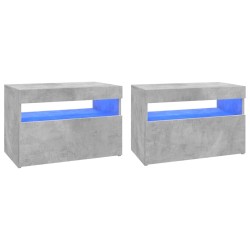 TV-Schränke LED-Leuchten 2 Stk. Betongrau 60x35x40 cm