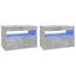 TV-Schränke LED-Leuchten 2 Stk. Betongrau 60x35x40 cm TV-Schränke LED-Leuchten 2 Stk. Betongrau 60x35x40 cm