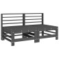 Mittelsofas mit Kissen 2 Stk. Grau Massivholz Kiefer Mittelsofas mit Kissen 2 Stk. Grau Massivholz Kiefer