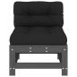 Mittelsofas mit Kissen 2 Stk. Grau Massivholz Kiefer Mittelsofas mit Kissen 2 Stk. Grau Massivholz Kiefer