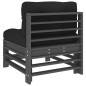Mittelsofas mit Kissen 2 Stk. Grau Massivholz Kiefer Mittelsofas mit Kissen 2 Stk. Grau Massivholz Kiefer