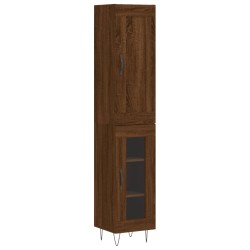 Highboard Braun Eichen-Optik 34,5x34x180 cm Holzwerkstoff