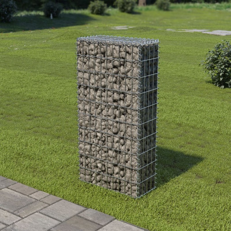 Gabionenwand mit Abdeckung Verzinkter Stahl 50×20×100 cm Gabionenwand mit Abdeckung Verzinkter Stahl 50×20×100 cm
