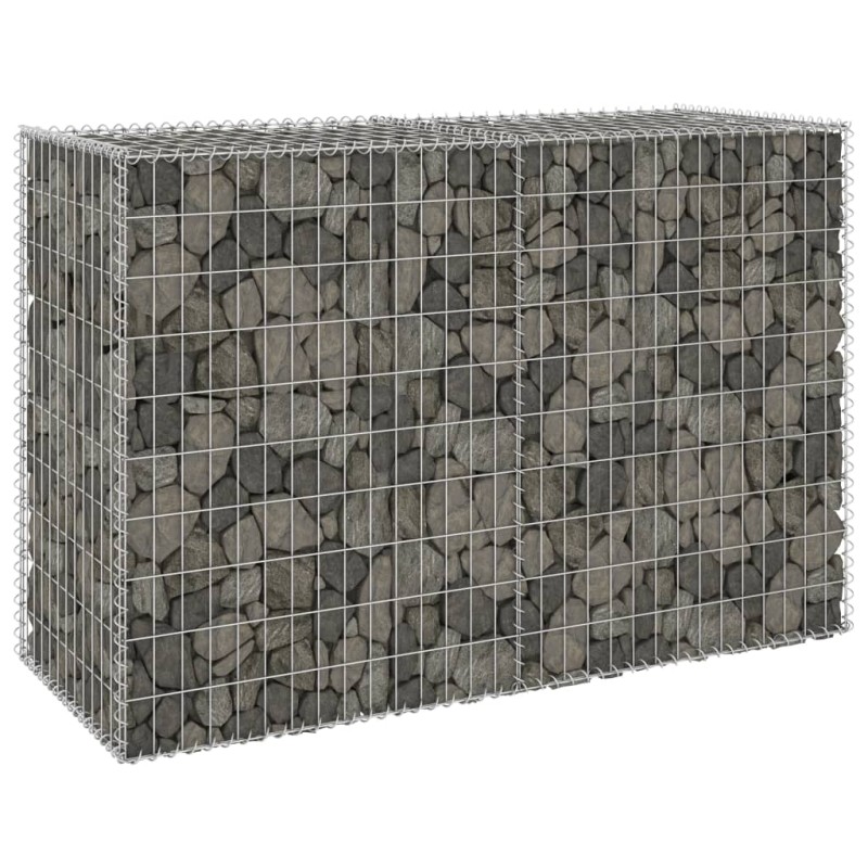 Gabionenwand mit Abdeckung Verzinkter Stahl 150x60x100 cm Gabionenwand mit Abdeckung Verzinkter Stahl 150x60x100 cm