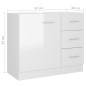 Waschbeckenunterschrank Hochglanz-Weiß 63x30x54 cm Spanplatte Waschbeckenunterschrank Hochglanz-Weiß 63x30x54 cm Spanplatte