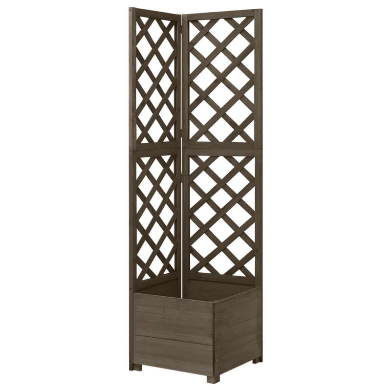 vidaXL Eck-Spalier mit Pflanzkasten Grau 40x40x150cm Massivholz Tanne vidaXL Eck-Spalier mit Pflanzkasten Grau 40x40x150cm Massivholz Tanne